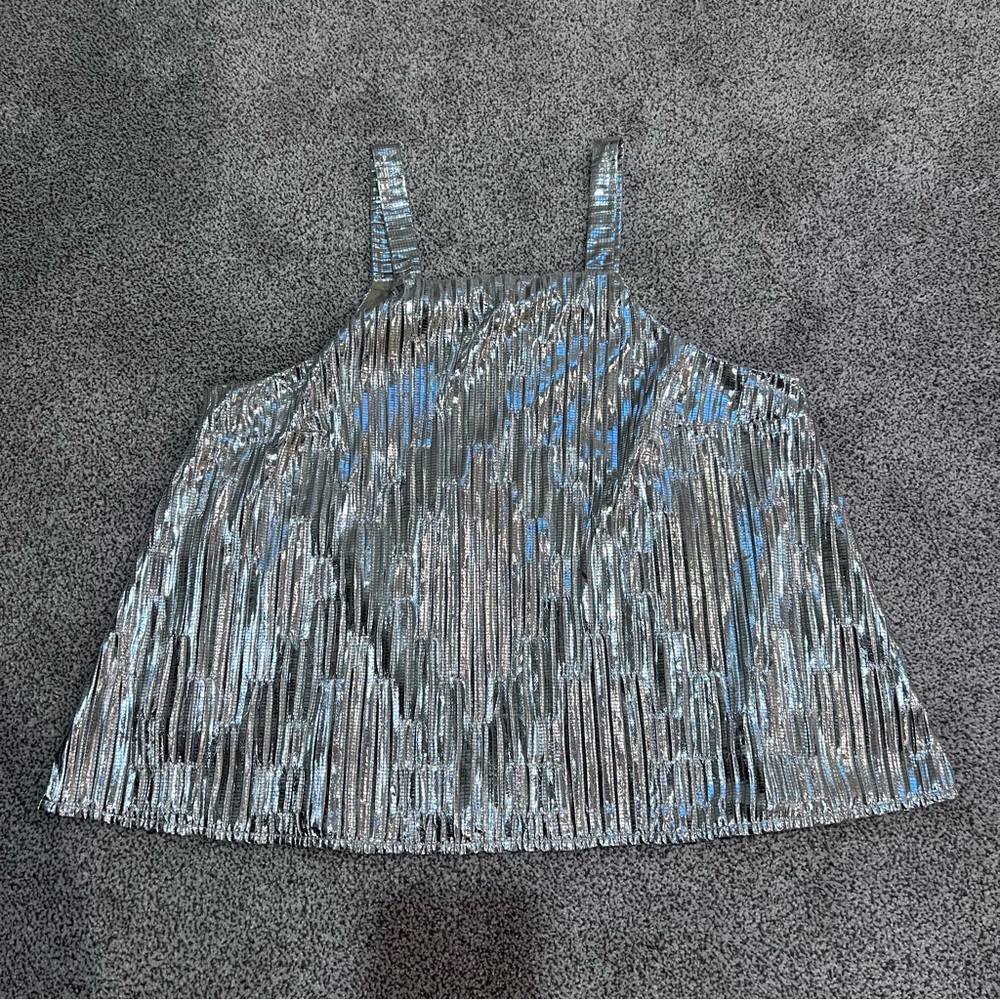 Maeve Anthropologie Silver Women's Sleeveless Party Top